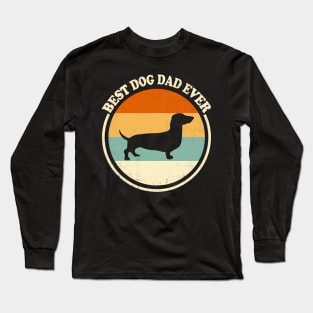 Best Dog Dad Ever Dachshund Vintage Long Sleeve T-Shirt